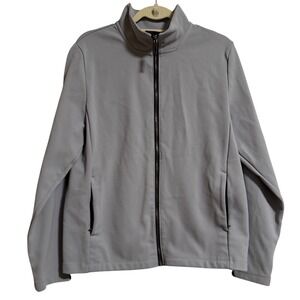32 Degrees Heat Mens Gray Full Zip Mock Neck Jacket Medium